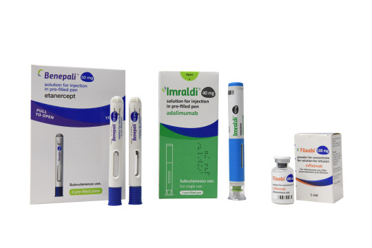 삼성바이오에피스의 (왼쪽부터)베네팔리·임랄디·플릭사비. 삼성바이오에피스 제공